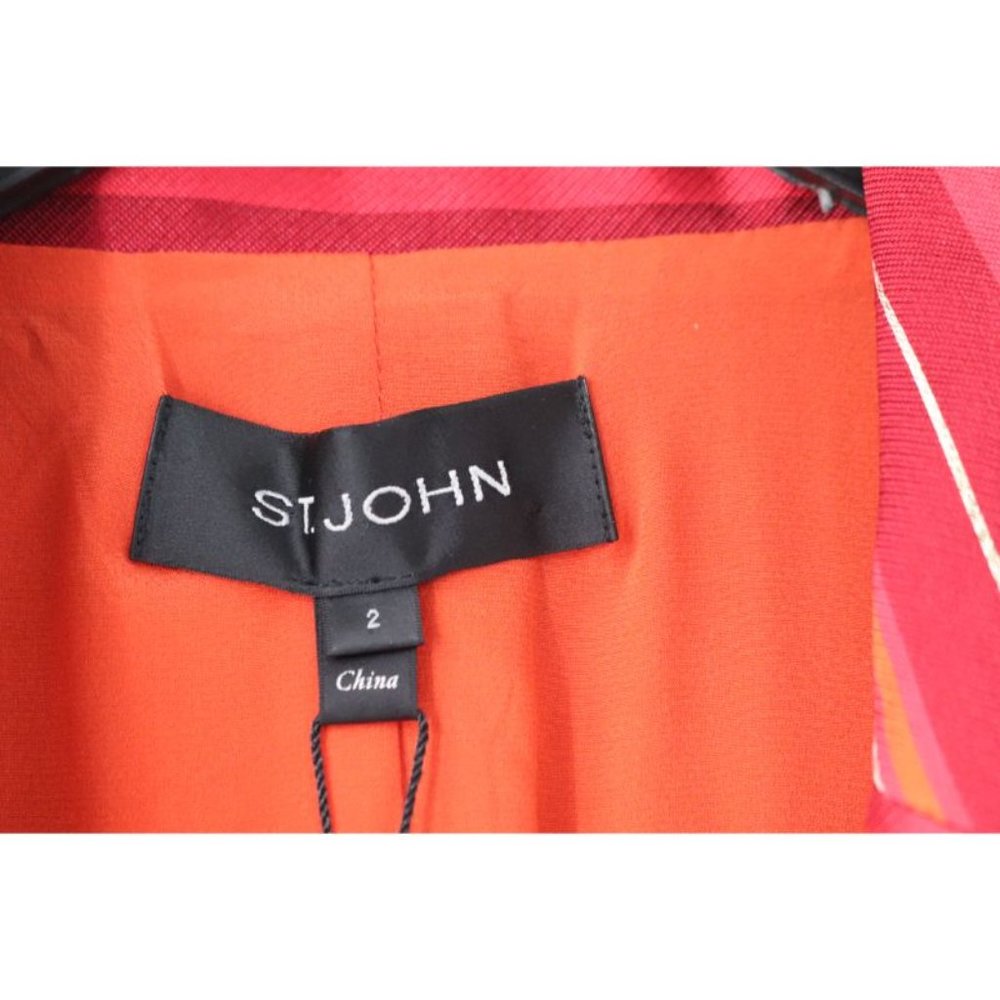 NWT St John coat women's 2 Sienna multi topper jacket jacquard metallic striped - Picture 3 of 16